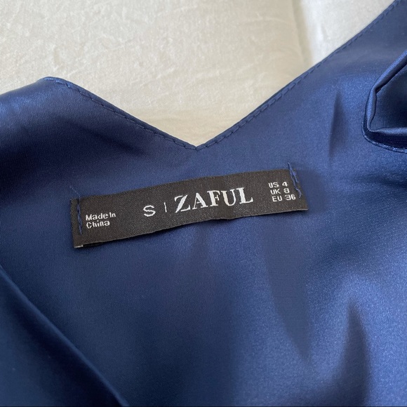 navy blue silk zaful cami - Picture 2 of 3